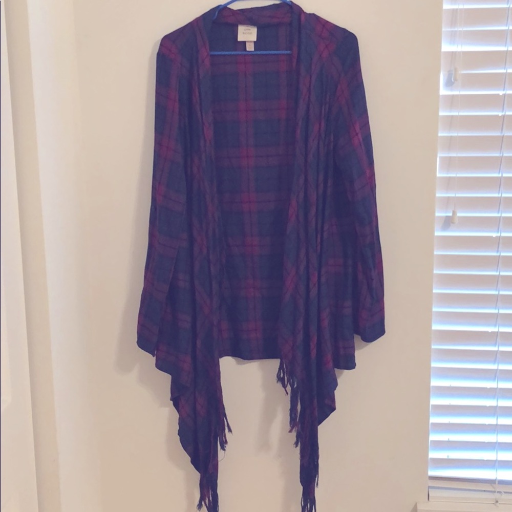 Plaid long cardigan